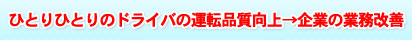 一人一人のドライバの運転品質向上→企業の業務改選
